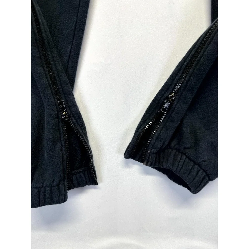 Nike Team Sweatpants Mens Medium Black‎ Fleece Lined Ankle Zip Jogger Sportswear